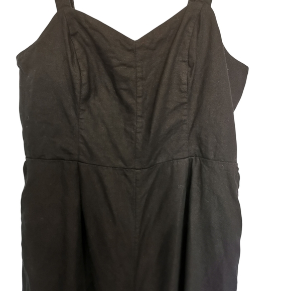 Old Navy Linen Blend Cami Smocked Jumpsuit in Black Jack Like New - Sz XL - Picture 3 of 8